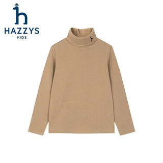 哈吉斯（HAZZYS）品牌童装男女童打底衫秋舒适弹力简约保暖针织打底衫 本白 105