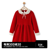 Mini Peace MiniPeace太平鸟童装冬新连衣裙F2FAD4113 红色 110cm