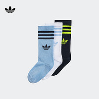 adidas阿迪达斯三叶草男小童儿童运动袜子 黑色/粉蓝/白 KXXL