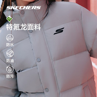 Skechers斯凯奇Skechers羽绒服秋冬季男女同款棉服外套 合金色 M 