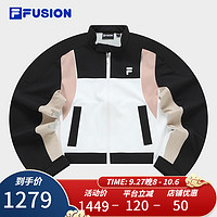 FILA FUSION斐乐潮牌女士梭织外套基础时尚拼接上衣 正黑色-BK 155/76A/XS