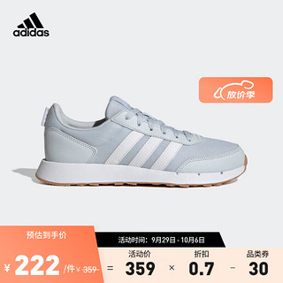 adidas阿迪达斯轻运动RUN50S女子简约复古跑步运动鞋 灰蓝色/白色 38(235mm)