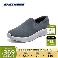 斯凯奇Skechers轻量缓震运动健步鞋一脚蹬反皮毛保暖216497 GRY 41 