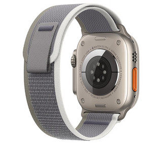 Apple  49 毫米绿配灰色野径回环式表带 - M/L  原厂表带  表带  手表表带