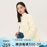 YANXUAN 网易严选 防水防油抗菌蓄热轻薄羽绒服女白鸭绒时尚菱格 外套-海盐白 L