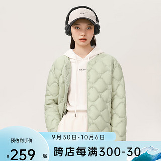 YANXUAN 网易严选 防水防油抗菌蓄热轻薄羽绒服女白鸭绒时尚菱格 外套-青柠绿 L