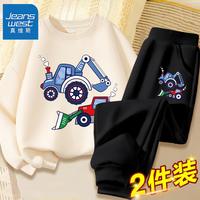 真维斯儿童运动套装春秋男孩长袖休闲卫裤男童时尚套头卫衣潮 TF39 140