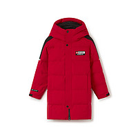 探路者（TOREAD） 儿童羽绒服男女中大童装冬季防风长款外套大衣服 活力红 170