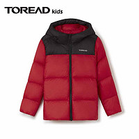 TOREAD 探路者 儿童羽绒服男女中大童装冬季保暖加厚面包服外套 活力红 150