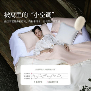 水星家纺 青桑100%有机蚕丝 A类抗菌国色天香抗菌升级春秋被冬被蚕丝被芯 子母被 150*210cm