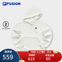 斐乐（FILA） FUSION潮牌女子针织连帽上衣时尚简约卫衣 纶度白-WT 175/92A/XL