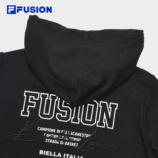 斐乐（FILA） FUSION潮牌女子针织连帽上衣时尚简约卫衣 正黑色-BK 170/88A/L