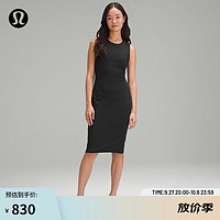 lululemon丨Shirred 女士棉质中长背心裙 LW1ENZS 黑色 2