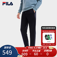 斐乐（FILA） 男子针织长裤商务休闲通勤凉感直口裤 正黑色-BK 185/92A/XXL