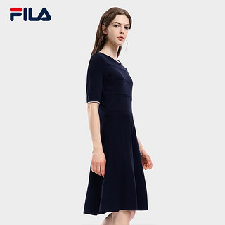 斐乐（FILA） 女子织连衣裙基础简约休闲收腰裙子 传奇蓝-NV 165/84A/M