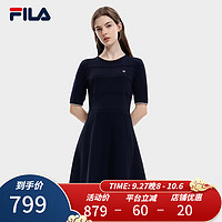 斐乐（FILA） 女子织连衣裙基础简约休闲收腰裙子 传奇蓝-NV 175/92A/XL