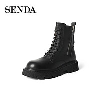 SENDA 森达 冬季新款商场同款机车风ins显瘦女中筒马丁靴4AW01DZ1