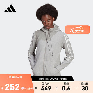 adidas阿迪达斯女装运动连帽夹克外套HD1736 中麻灰 A/M