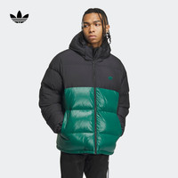 adidas 阿迪达斯 三叶草男装冬季600蓬撞色运动保暖连帽羽绒服 黑色 A/L