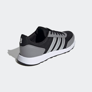 adidas阿迪达斯轻运动RUN50S女子简约复古跑步运动鞋 黑色/灰色/银色 38(235mm)