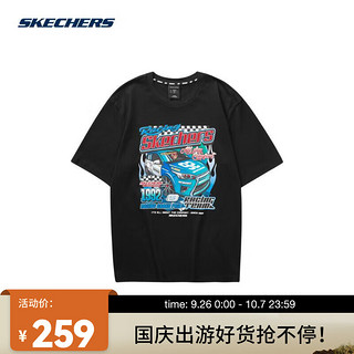 斯凯奇（SKECHERS）男子针织短袖T恤衫 L323M005-0018 XXXL