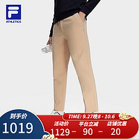 FILA 斐乐 男士针织长裤运动直口跑步运动裤 泥卡其-DK 175/84A/L