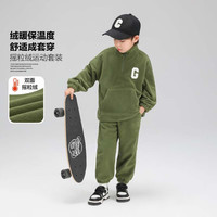 ZOSEE 左西 男童加绒套装儿童加厚保暖运动服两件套