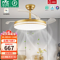 雷士 NVC Lighting照明 雷士 NVC Lighting风扇灯金色吊扇灯led北欧餐厅吊灯客厅米家智控48瓦无极光色