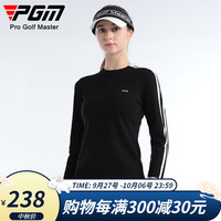 PGM高尔夫服装女士毛衣打底衫 秋冬季保暖女装毛织上衣柔软舒适 YF621-黑色 M