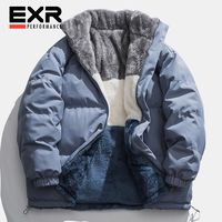 EXR 冬季两面穿加绒加厚宽松男士港风羊羔绒情侣时尚厚棉服面包服