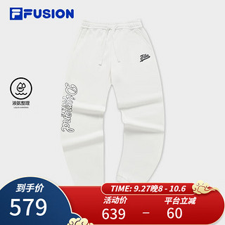 FILA FUSION斐乐潮牌针织长裤女基础时尚收口运动裤 纶度白-WT 160/62A/S