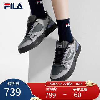 斐乐（FILA）女鞋SLAM摩登板鞋2023冬复古运动休闲鞋学院鞋 阴影灰/合金灰-DA 36.5