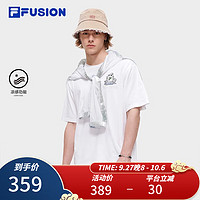 斐乐（FILA） FUSION潮牌男子短袖T恤纯棉凉感时尚休闲上衣 标准白-WT 180/100A/XL