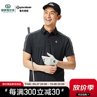 Taylormade泰勒梅男士短袖拼色Polo衫高尔夫服装T恤休闲运动golf上衣男 黑色U21505 M