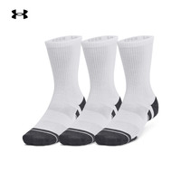 安德玛 UNDERARMOUR)秋冬Performance Tech男女训练运动短筒袜-3双装1379512 白色100 L