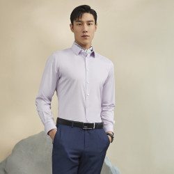 youngor雅戈尔秋季柔软含桑蚕丝商务男士长袖衬衫