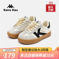 Kappa Kids背靠背卡帕秋季低帮男女童鞋子校园儿童小众板鞋中大童休闲鞋 白黑/拍大一码 27