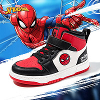 迪士尼（DISNEY）男童漫威蜘蛛侠冬季高帮板鞋加绒二棉运动鞋 DM1126S 红色 32码