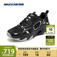斯凯奇Skechers男鞋机甲鞋三代复古潮流厚底休闲运动鞋894254 BBK 40 