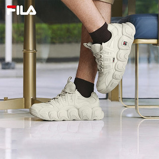 斐乐（FILA） 可颂面包鞋运动鞋男2023冬休闲鞋老爹鞋 燕麦色-OM 40