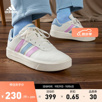 adidas 阿迪达斯 官方轻运动COURT PLATFORM女网球文化休闲运动板鞋 米白色/紫色/灰蓝色 38(235mm)