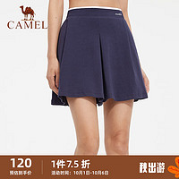 CAMEL 骆驼 运动半身裙女子针织短裙休闲户外网球裙 C0S14LF648-1 宝蓝 M