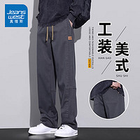 JEANSWEST 真维斯 新款男士休闲裤秋季宽松阔腿美式工装直筒长裤男