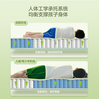 QuanU 全友 家居 儿童床垫分区独立袋装弹簧床垫进口乳胶抑菌厚床垫117010