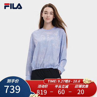 斐乐（FILA） 女子梭织卫衣时尚休闲满印套头长袖上衣 满印一-ZA 155/76A/XS