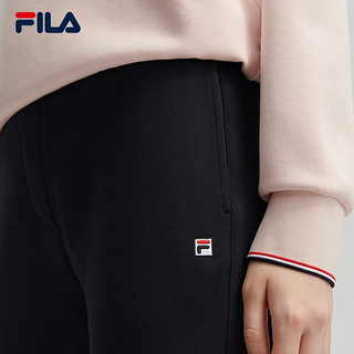 FILA 斐乐女士针织长裤休闲时尚基础直口运动裤 传奇蓝-NV 160/62A/S