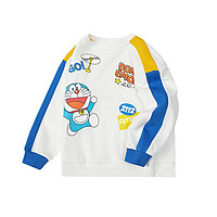 限尺码：Doraemon 哆啦A梦 卡通动漫logo撞色卫衣2023春季新款中大童时尚卫衣套头