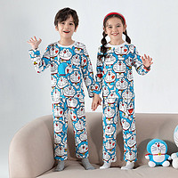 Doraemon 哆啦A梦 秋季新款儿童满印家居服套装男童女童睡衣裤子两件套外穿童装球衣