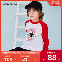 CONVERSE 匡威 儿童装长袖T恤2023春秋新款男童上衣宝宝打底衫女童中大童潮