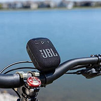 JBL 杰宝 WIND3 蓝牙音箱 防水防尘/免提通话/自行车安装/宽频FM收音机/USB Type-C充电/IP67 黑色 JBLWIND3JN